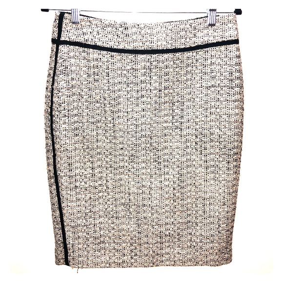 Gray / Tan / Black Tweed Pencil Skirt - Picture 1 of 7